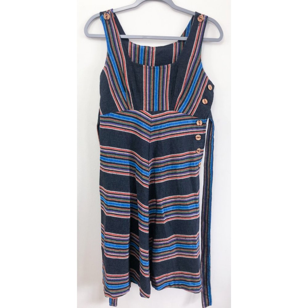 Vintage 1970s Striped Asymmetrical Sundress